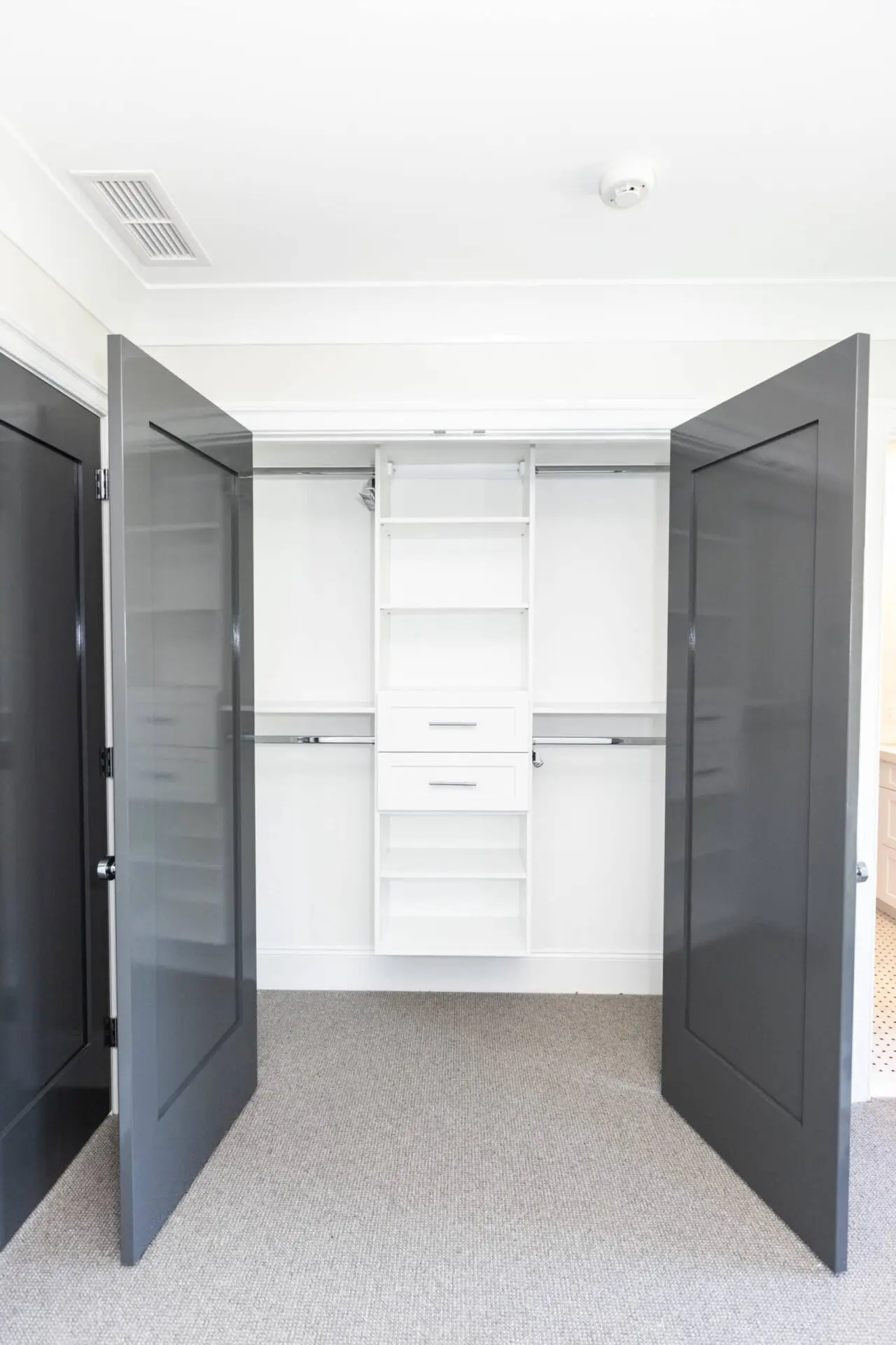 Open Closet with Drawers