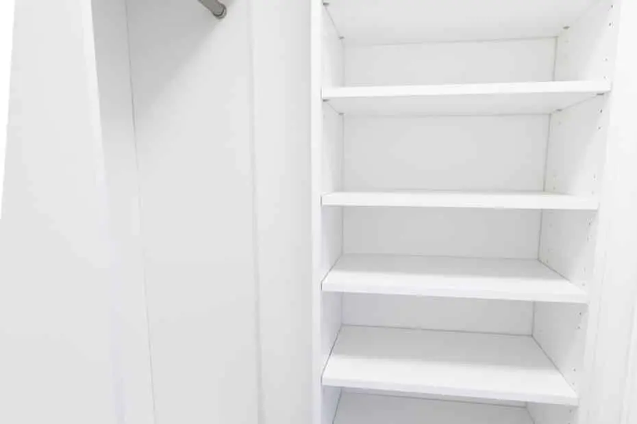 Inside of Closet with Shelves